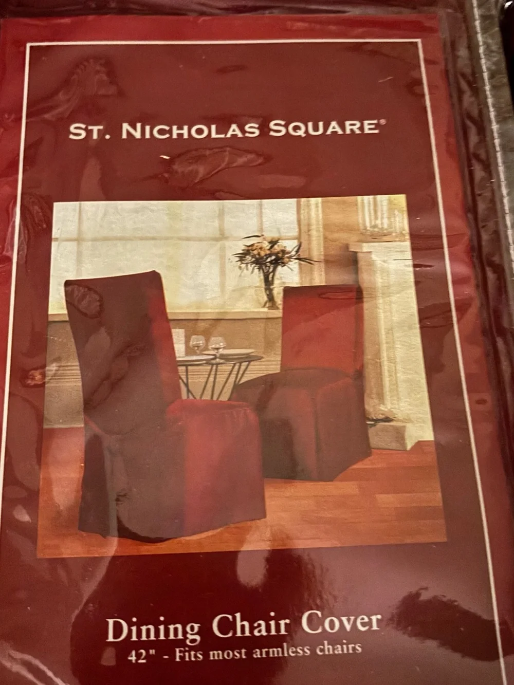 6 St. Nicholas Square Burgundy Dining Chair Covers burgundy New Elegant Dining